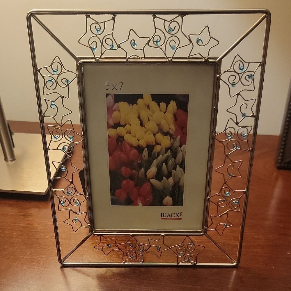 Elegant Starry Silver Photo Frame 5×7